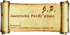 Javorszki Pelágiusz névjegykártya