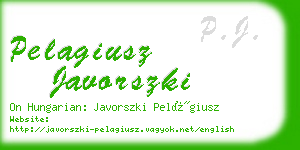 pelagiusz javorszki business card